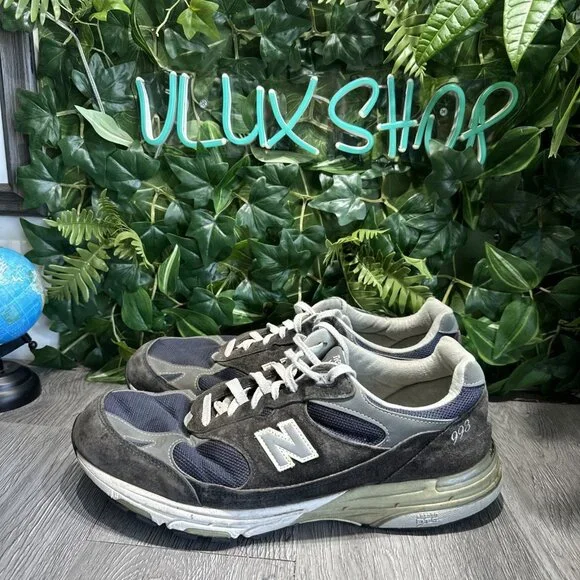 New Balance 993 Blue Running Sneakers Shoes MR993NV Men's Sz 15 2E